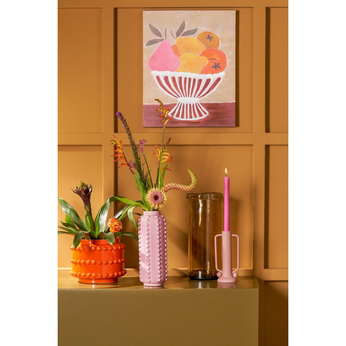 Boaz Flowerpot - H19 x Ø22 cm - Ceramic - Orange
