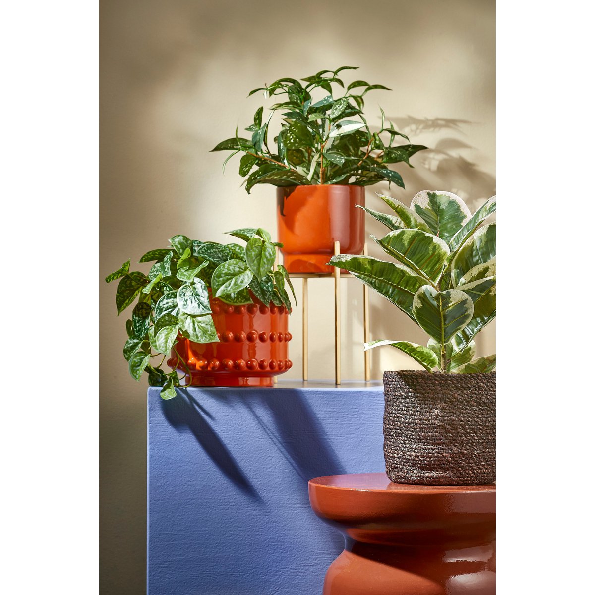 Boaz Flowerpot - H19 x Ø22 cm - Ceramic - Orange